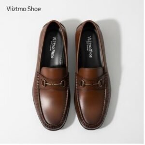 Classic Brown Loafer with White Write