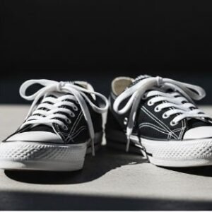 Classic Brown Canvas Shoes with Yellow Write