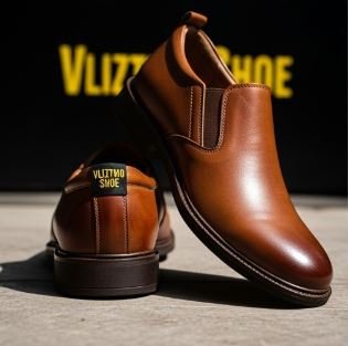 Premium Brown Slip-Ons with Yellow Write - Image 3